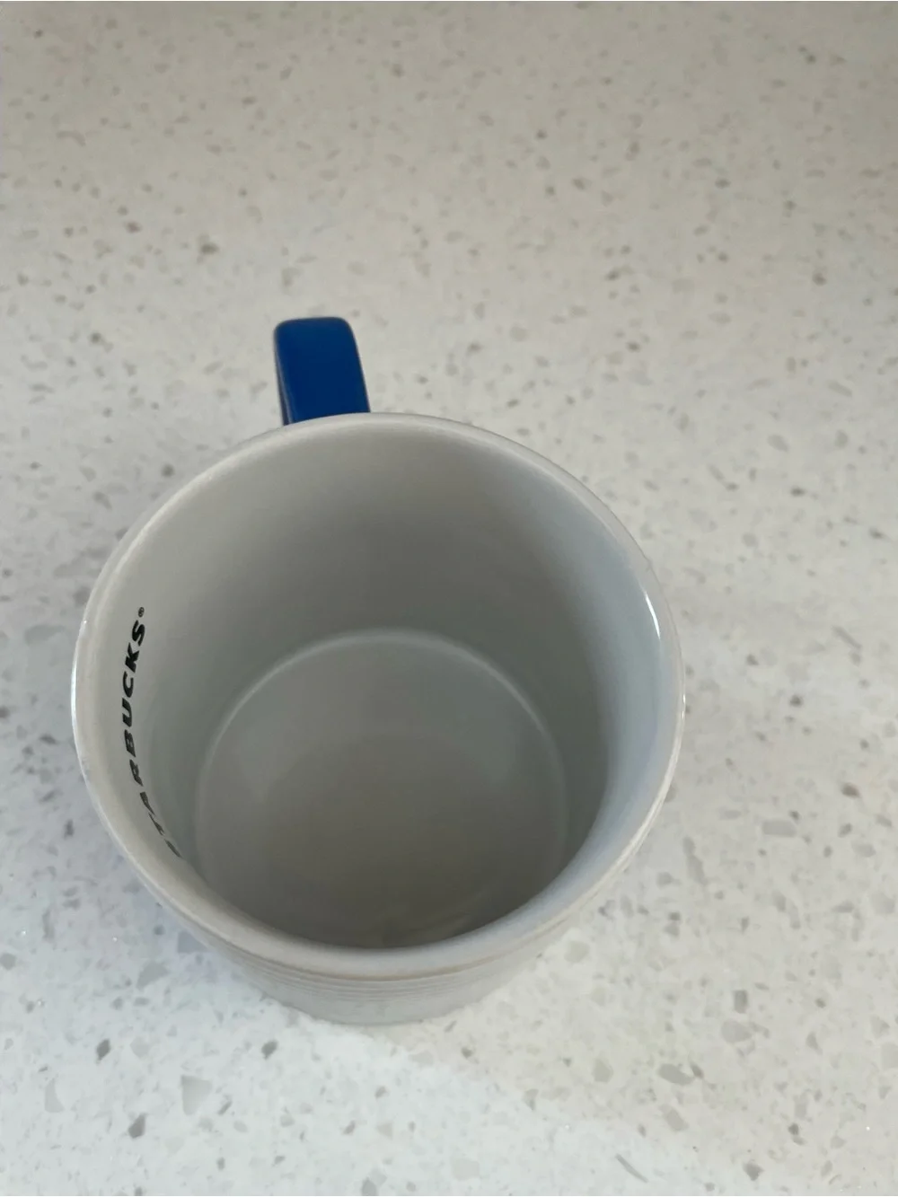 Starbucks 2022 Blue & White Iridescent Ombre Ribbed Twist Coffee Mug Cup 12 oz